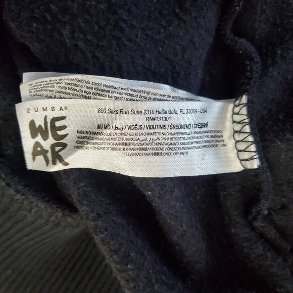 Zumba Keep Dancing Bomber Jacket Bold Black Fitness Wear Zwear Size Medium - Picture 8 of 11